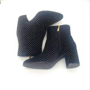 RIVER ISLAND Black Suede With Studs Booties Size 8